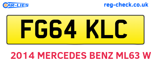 FG64KLC are the vehicle registration plates.