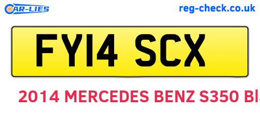 FY14SCX are the vehicle registration plates.