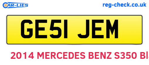 GE51JEM are the vehicle registration plates.