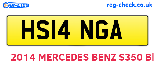 HS14NGA are the vehicle registration plates.