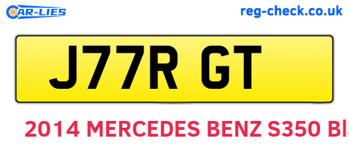 J77RGT are the vehicle registration plates.
