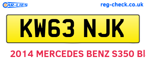 KW63NJK are the vehicle registration plates.