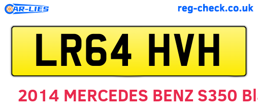 LR64HVH are the vehicle registration plates.