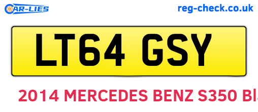 LT64GSY are the vehicle registration plates.