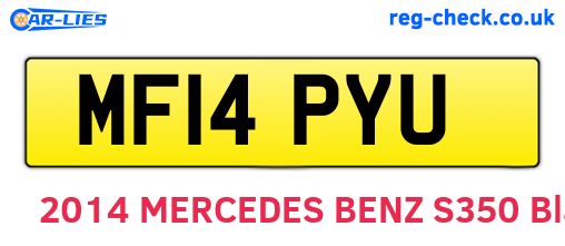 MF14PYU are the vehicle registration plates.