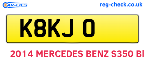 K8KJO are the vehicle registration plates.