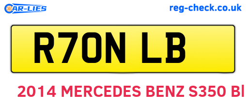R70NLB are the vehicle registration plates.