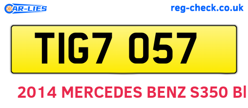 TIG7057 are the vehicle registration plates.