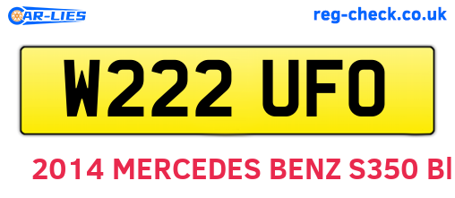 W222UFO are the vehicle registration plates.
