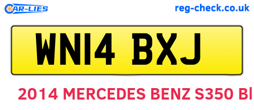 WN14BXJ are the vehicle registration plates.