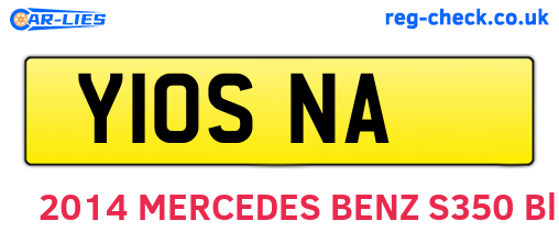 Y10SNA are the vehicle registration plates.