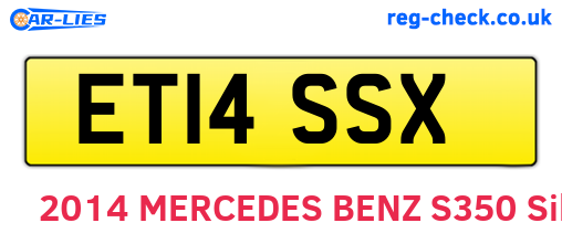 ET14SSX are the vehicle registration plates.