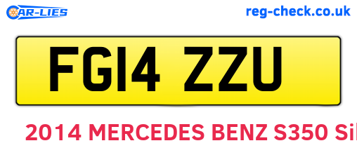 FG14ZZU are the vehicle registration plates.
