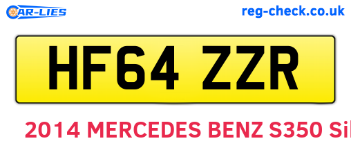 HF64ZZR are the vehicle registration plates.