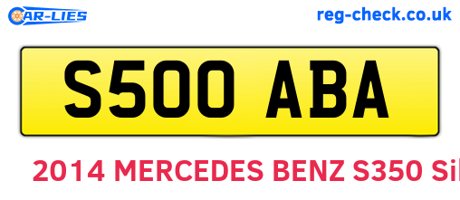 S500ABA are the vehicle registration plates.