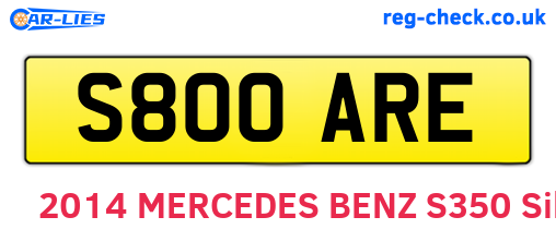 S800ARE are the vehicle registration plates.