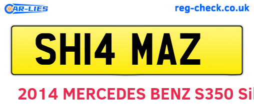 SH14MAZ are the vehicle registration plates.
