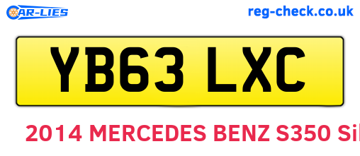 YB63LXC are the vehicle registration plates.