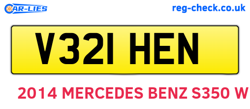 V321HEN are the vehicle registration plates.