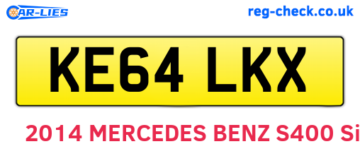 KE64LKX are the vehicle registration plates.