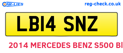LB14SNZ are the vehicle registration plates.