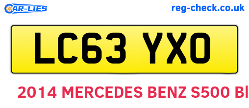 LC63YXO are the vehicle registration plates.