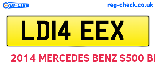 LD14EEX are the vehicle registration plates.