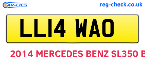 LL14WAO are the vehicle registration plates.