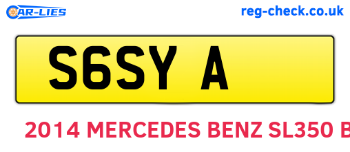 S6SYA are the vehicle registration plates.