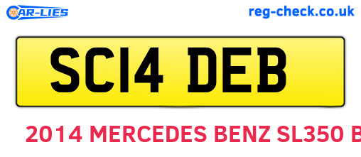 SC14DEB are the vehicle registration plates.