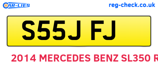 S55JFJ are the vehicle registration plates.