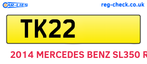 TK22 are the vehicle registration plates.