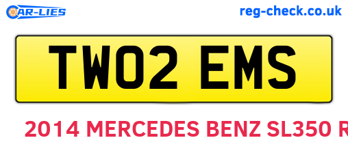 TW02EMS are the vehicle registration plates.