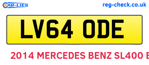 LV64ODE are the vehicle registration plates.