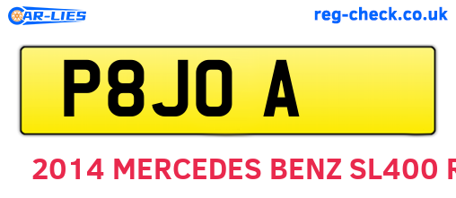 P8JOA are the vehicle registration plates.