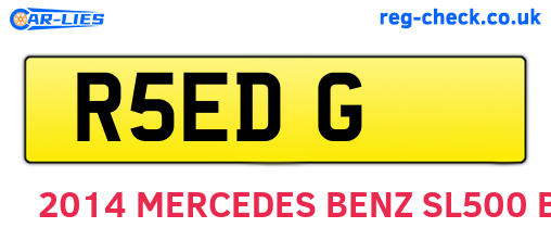 R5EDG are the vehicle registration plates.