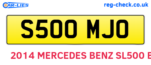 S500MJO are the vehicle registration plates.