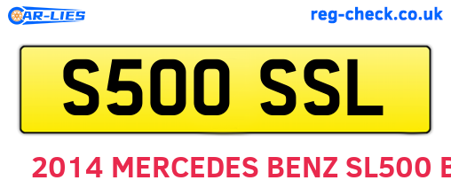 S500SSL are the vehicle registration plates.