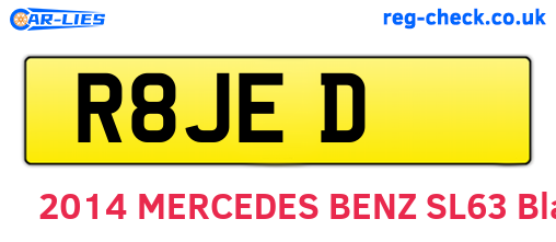 R8JED are the vehicle registration plates.