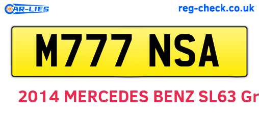 M777NSA are the vehicle registration plates.