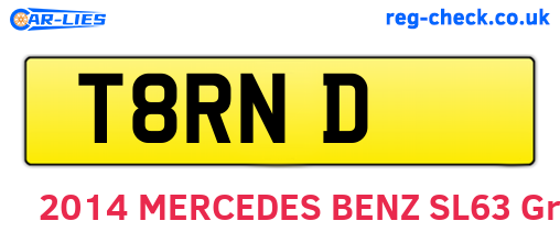 T8RND are the vehicle registration plates.