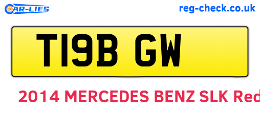 T19BGW are the vehicle registration plates.
