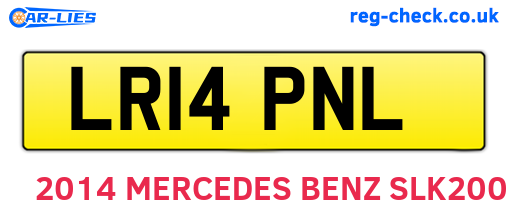 LR14PNL are the vehicle registration plates.