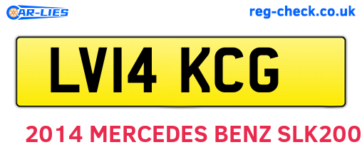 LV14KCG are the vehicle registration plates.