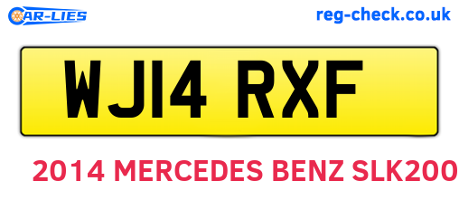 WJ14RXF are the vehicle registration plates.
