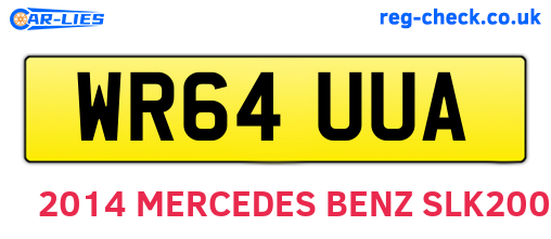 WR64UUA are the vehicle registration plates.