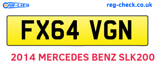 FX64VGN are the vehicle registration plates.