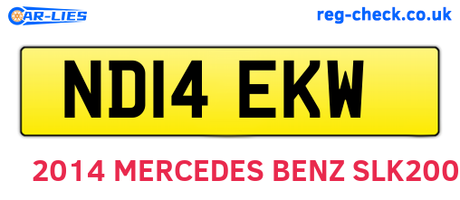 ND14EKW are the vehicle registration plates.