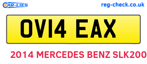 OV14EAX are the vehicle registration plates.