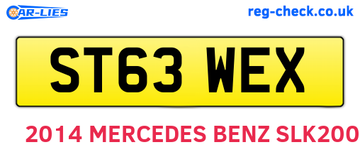 ST63WEX are the vehicle registration plates.
